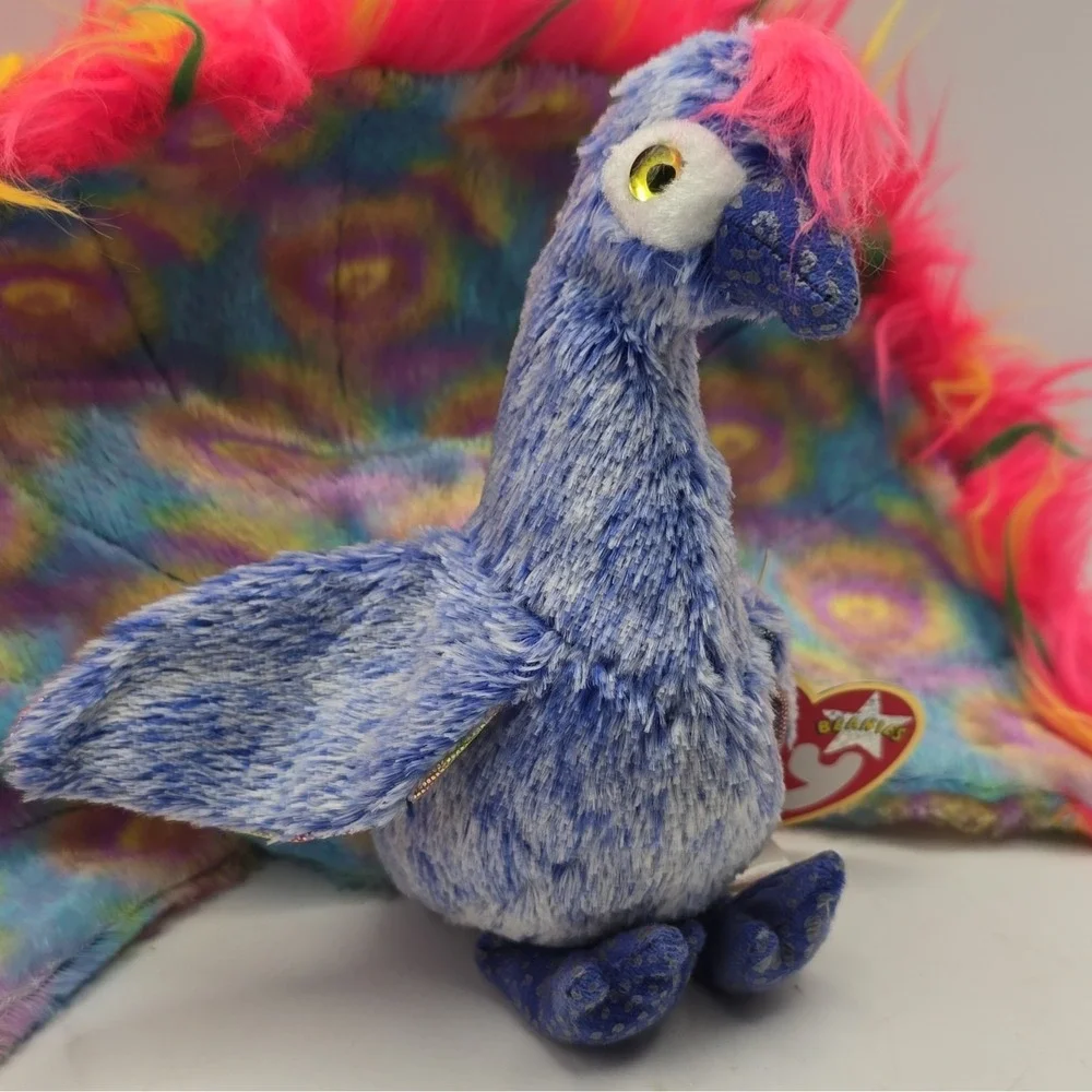 Ty Beanie Babies Flashy Peacock Plush Beanbag Retired Vintage 2000 MPN 04339